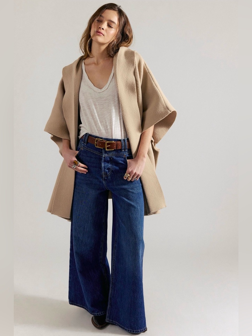 FREE PEOPLE NWOT All I Need Cozy Hooded Duster O/S Color: Sand